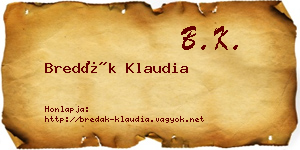 Bredák Klaudia névjegykártya